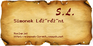 Simonek Lóránt névjegykártya